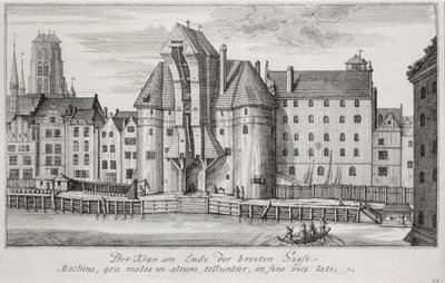 Matthaeus Deisch（1724-89）1761-65によって彫刻された「グダニスクの50の景色」からのクレーン 作： Friedrich Anton Lohrmann or Lormann